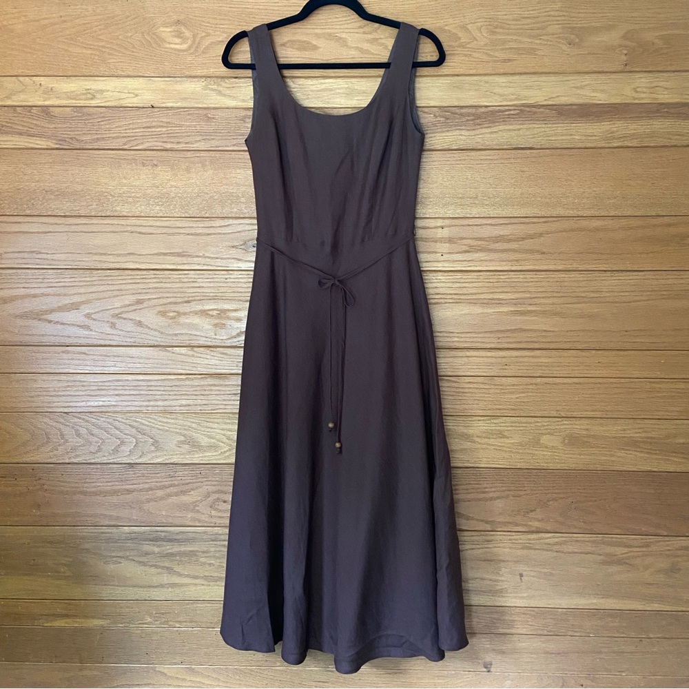 Vintage 90s Y2K brown midi dress Positive Attitude